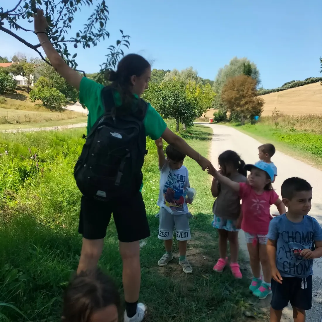 Una camminata lungo il sentiero verso i campi